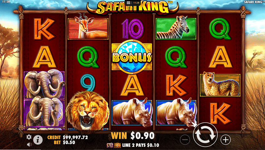 Safari King slot game win