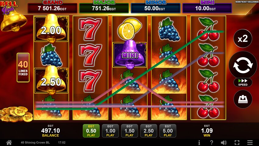 40 Shining Crown slot game won