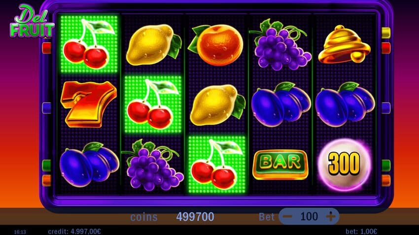 Del Fruit slot game win