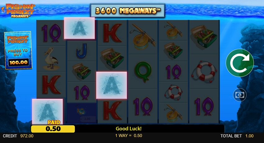 Fishin Frenzy megaways slot game won