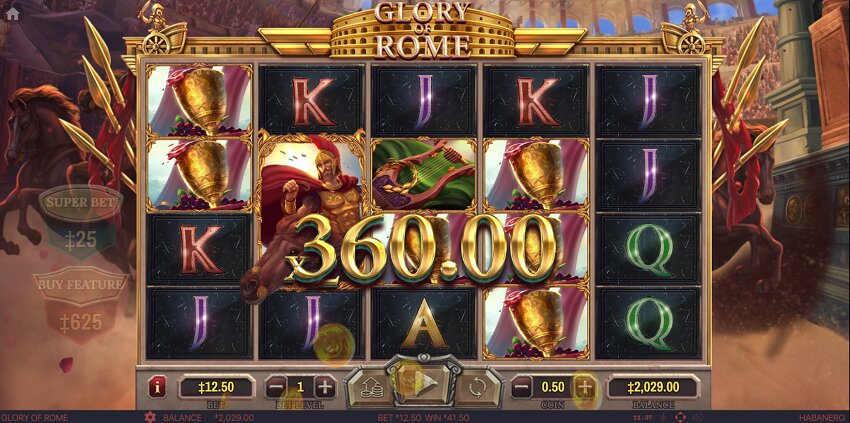 Glory of Rome slot game win