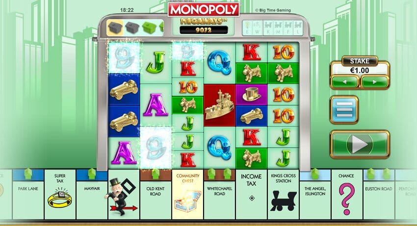 Monopoly Megaways slot game win