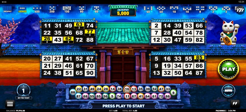 Pachinko slot game win