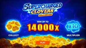 Supercharged Clovers Hold and Win slot game logo