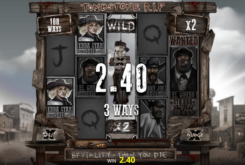 Tombstone RIP slot game win