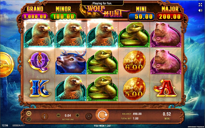 Wolf Hunt slot game win