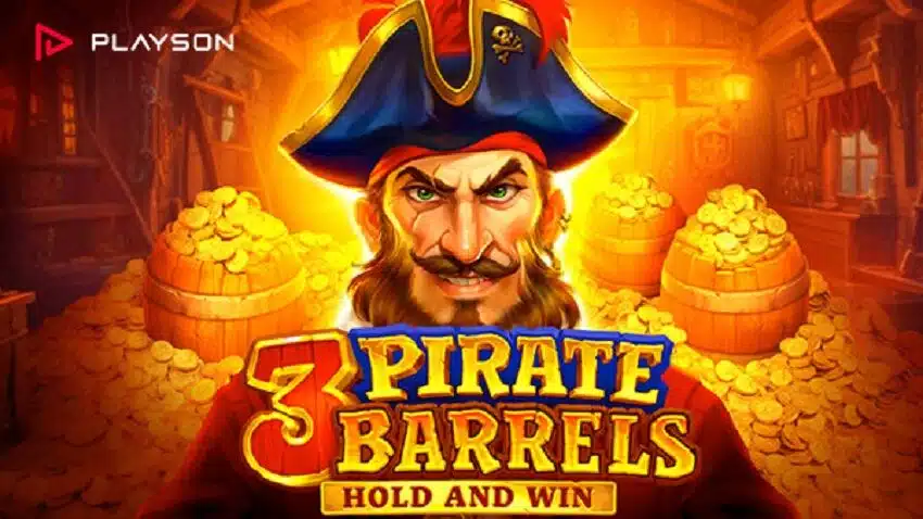 3 Pirate Barrels Hold and Win slot game logo