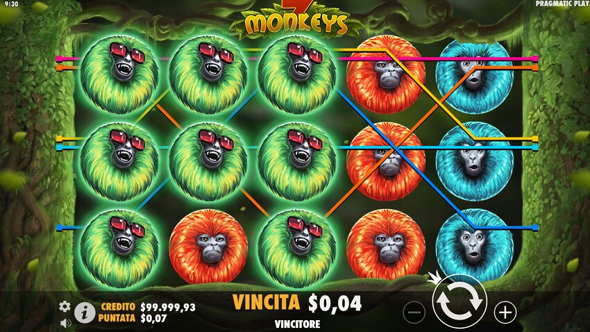 7 Monkeys slot game won