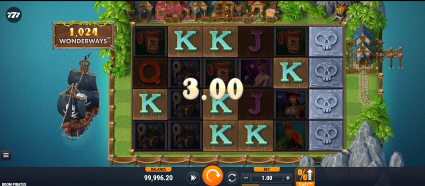 Boom Pirates slot game won