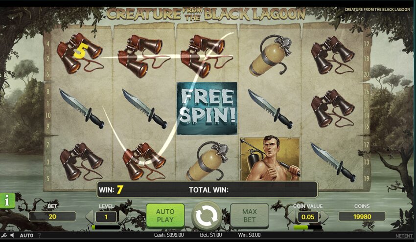 Creature from the Black Lagoon slot game win