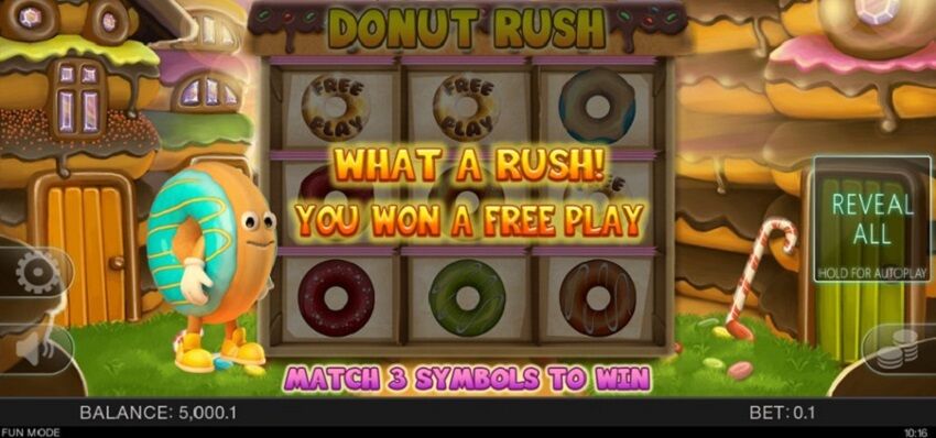 Donut Rush slot game reel