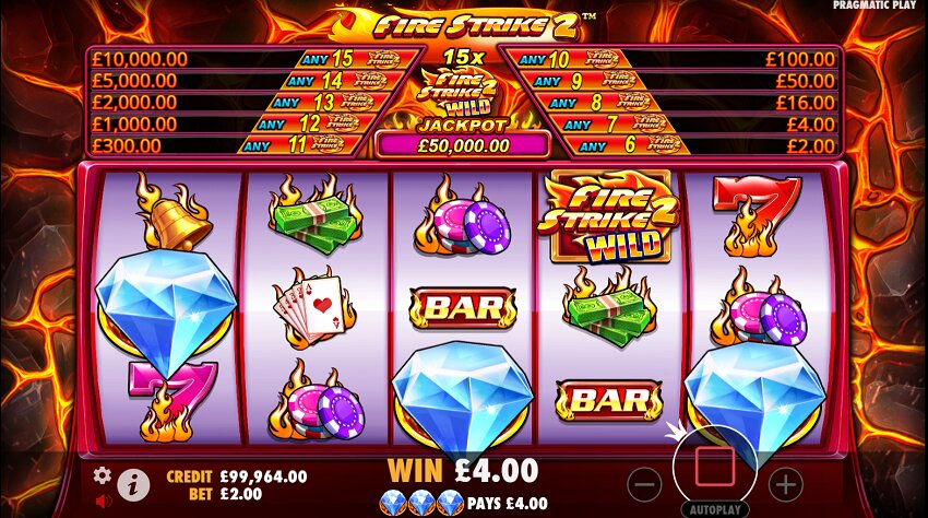 Fire Strike 2 slot game won