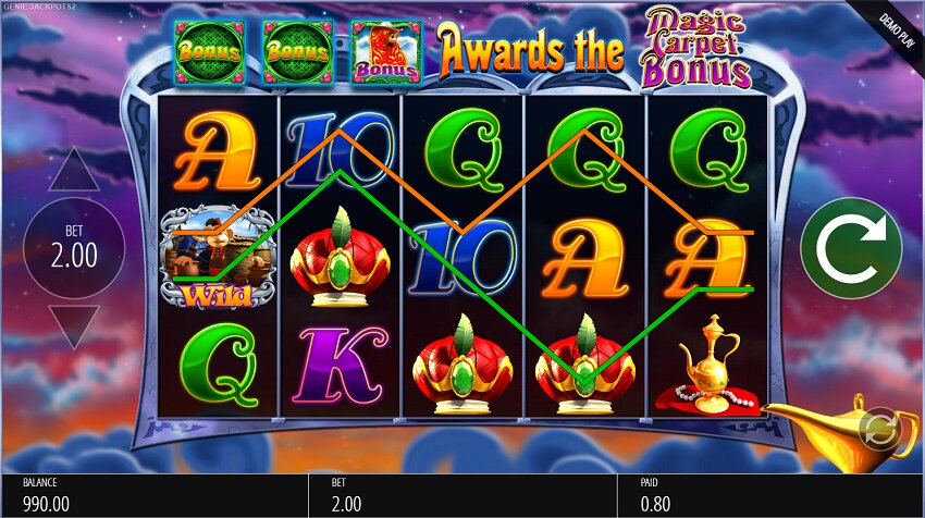 Genie Jackpots slot game win