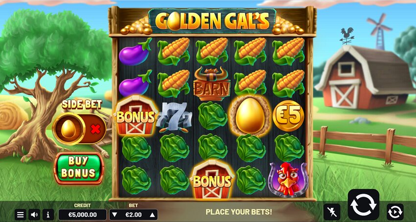 Golden Gals slot game reel