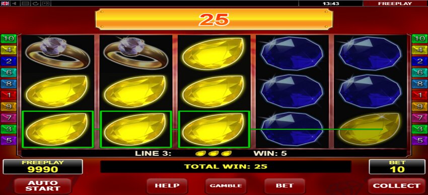 Hot Diamonds slot game win