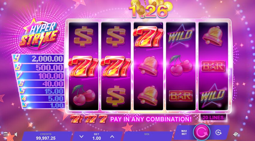 Hyper Strike slot game won