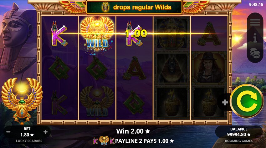 Lucky Scarabs slot game win