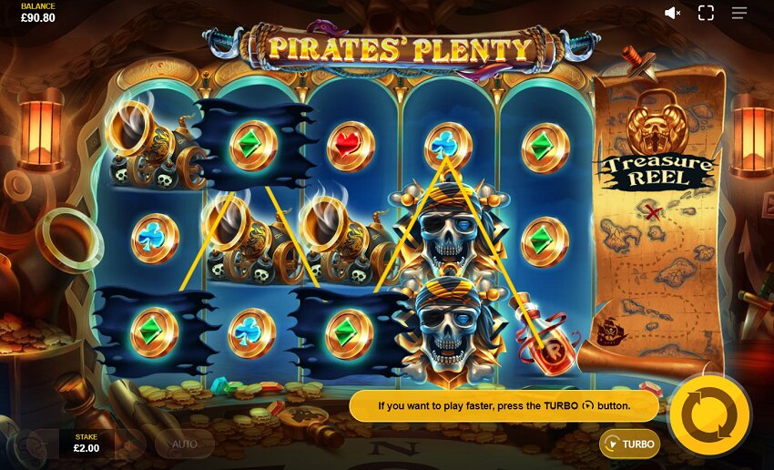 Pirates Plenty The Sunken Treasure slot game won