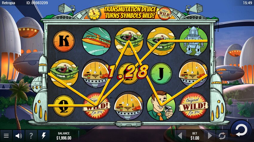 Retropia slot game win