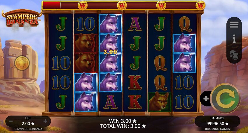 Stampede Bonanza slot game won