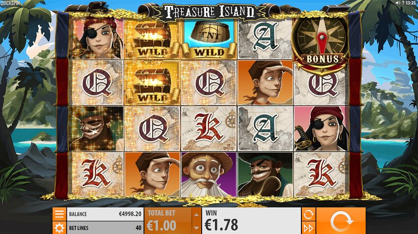 Treasure Island slot game won