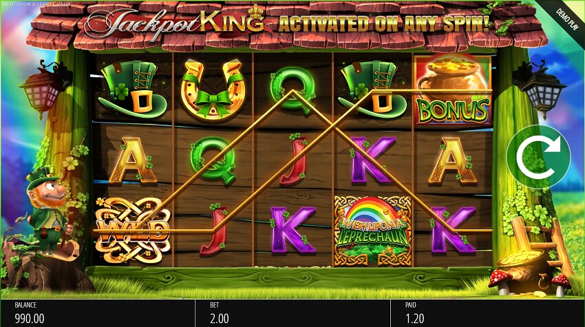 Wish Upon A leprechaun slot game won