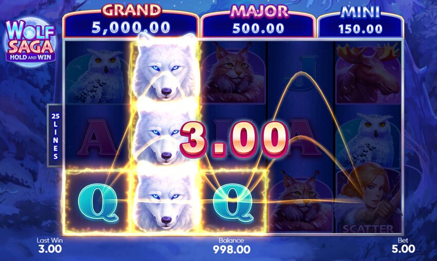 Wolf Saga slot game win