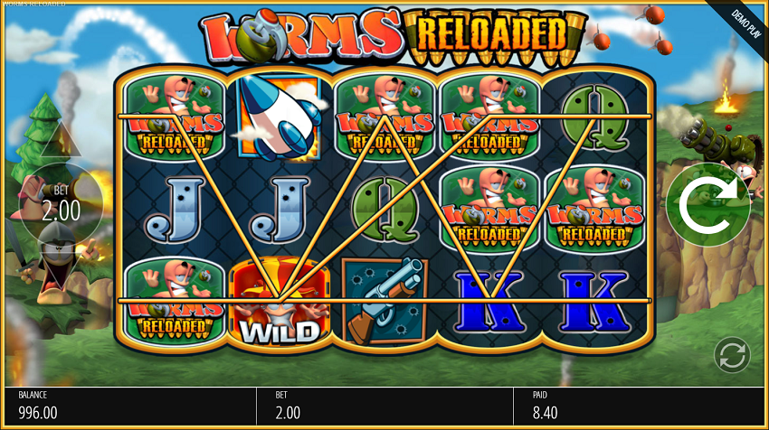 Worms Reloaded slot game win