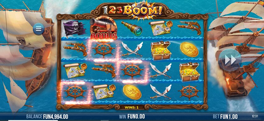 123 Boom slot game win