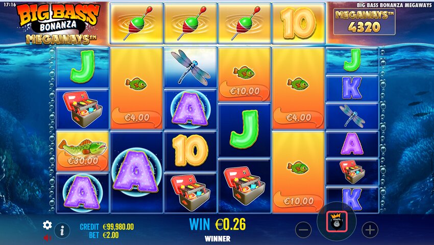 Big Bass Bonanza Megaways slot game win