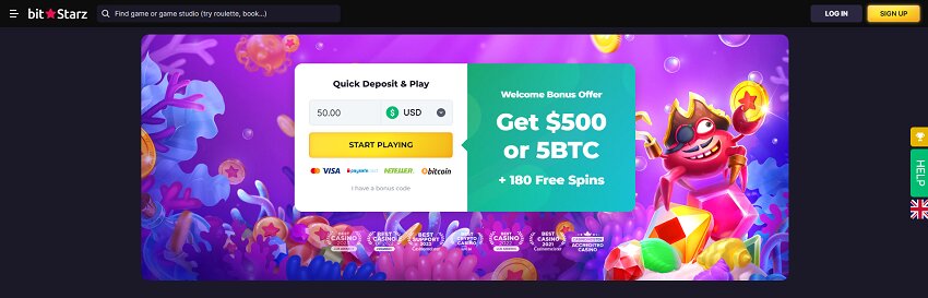 BitStarz Casino Home Page