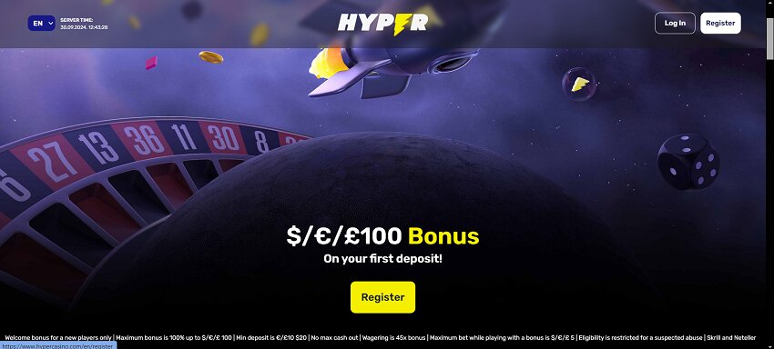 Hyper Casino Home Page