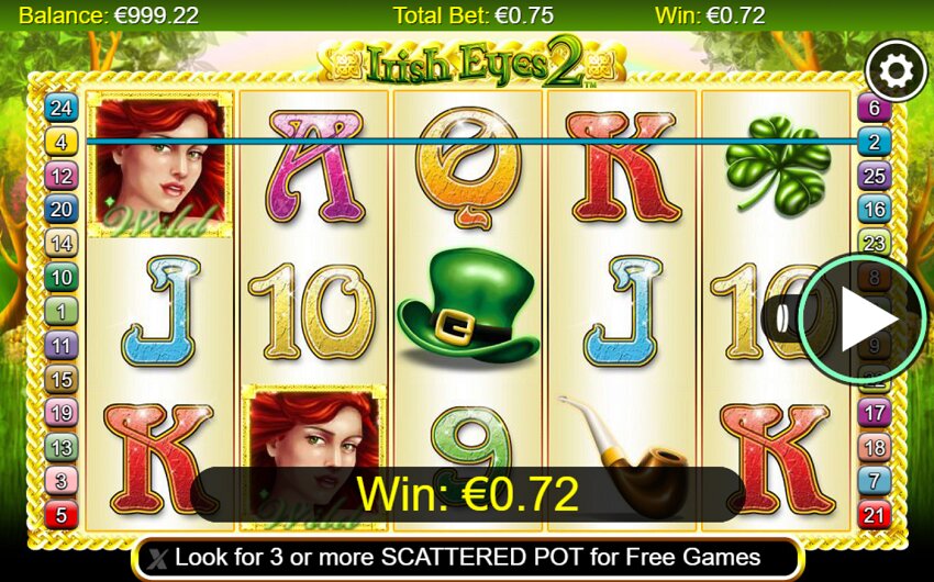 Irish Eyes 2 slot game win