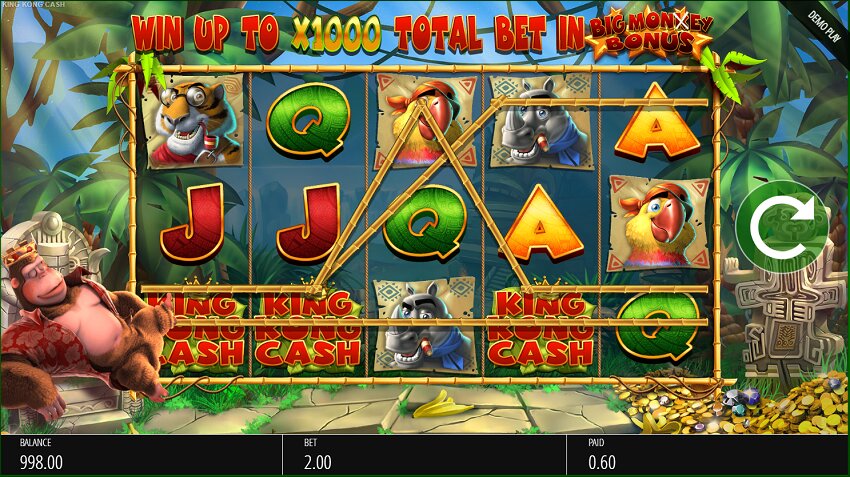 King Kong Cash slot game win