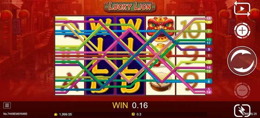 Lucky Lion slot game won