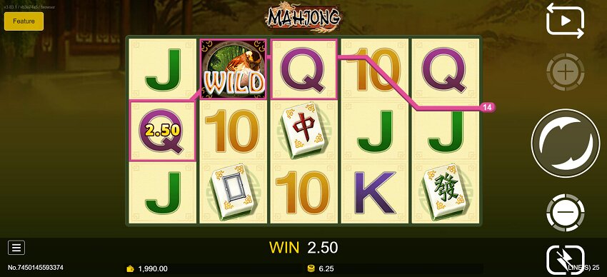 Mahjong slot game win