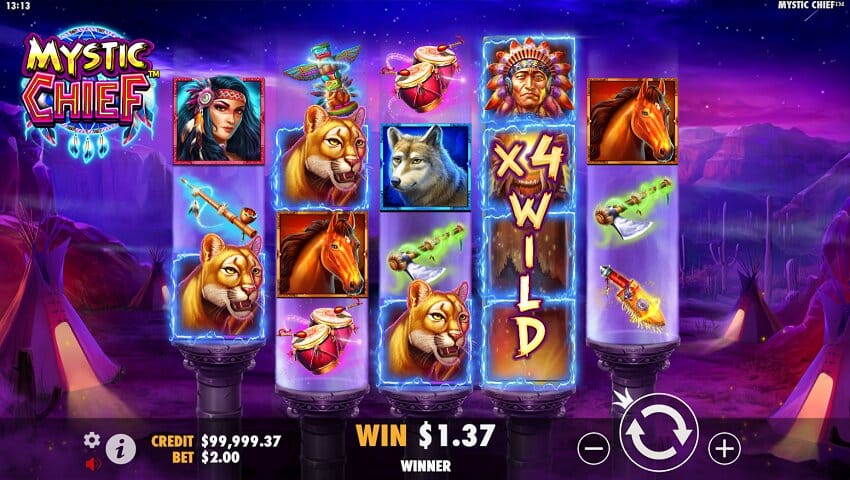 Mystic Chief slot game win