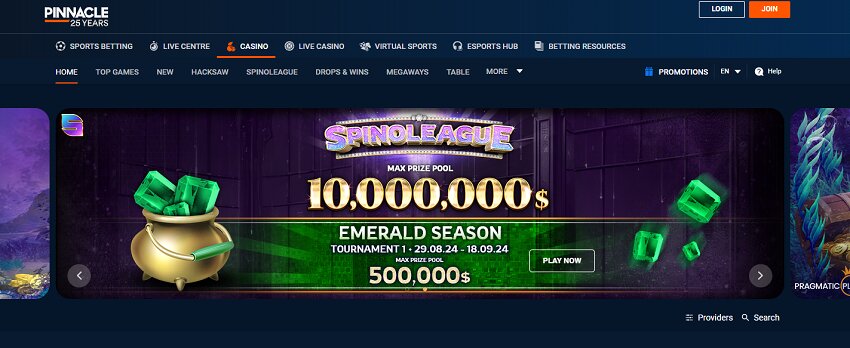 Pinnacle Casino Casino Home Page