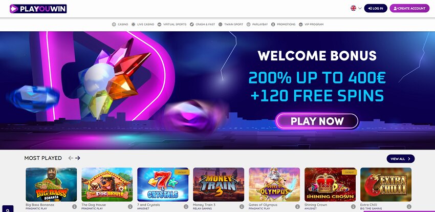 Playouwin Casino Home Page