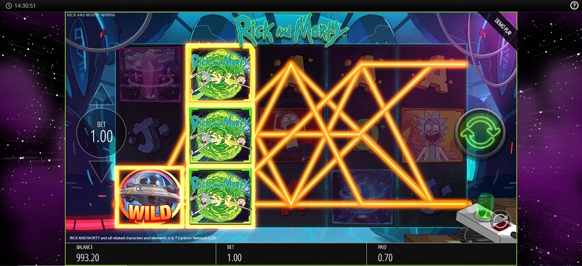 Rick and Morty Wubba Lubba Dub Dub slot game won