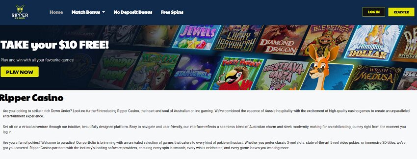 Ripper Casino Home Page
