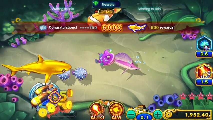 Shade Dragon Fishing slot game won