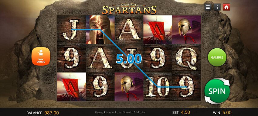 Age of Spartans slot game win