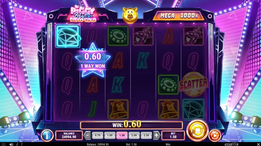 Piggy Blitz Disco Gold slot game won
