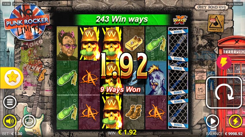 Punk Rocker slot game win