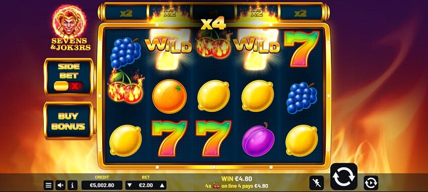 Sevens and Jok3rs slot game win