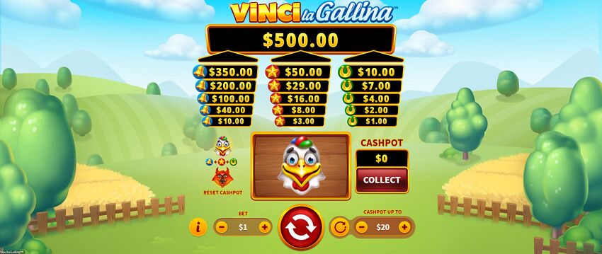Vinci La Gallina slot game reel