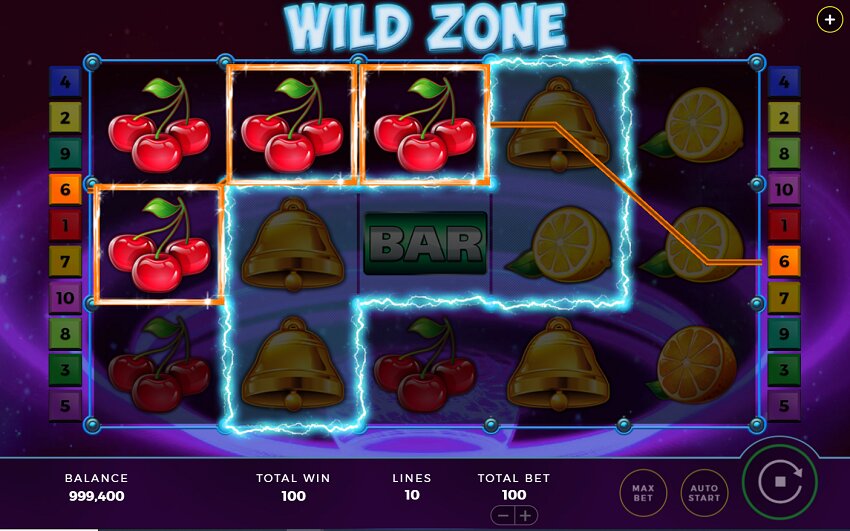 Wild Zone slot game win
