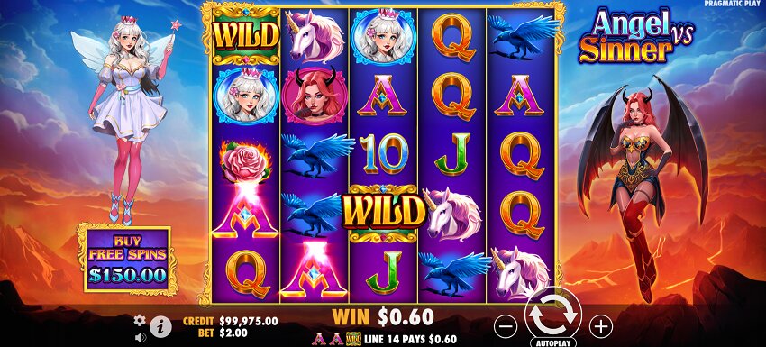 Angel vs Sinner slot game won