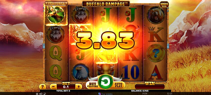 Buffalo Rampage slot game won